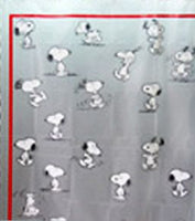 Snoopy Vinyl Shower Curtain With Free Hanger Hooks