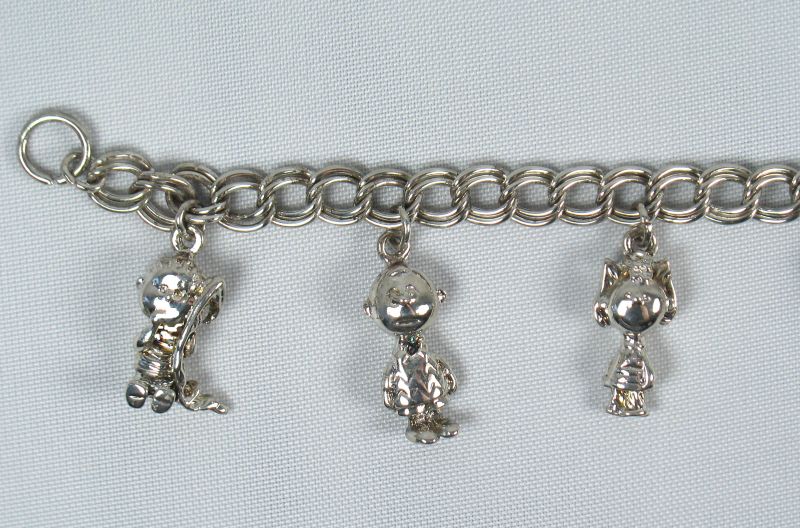 Vintage Sterling Silver Christmas Theme Charm Bracelet