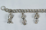 Peanuts Gang Sterling Silver 3-D Charm Bracelet