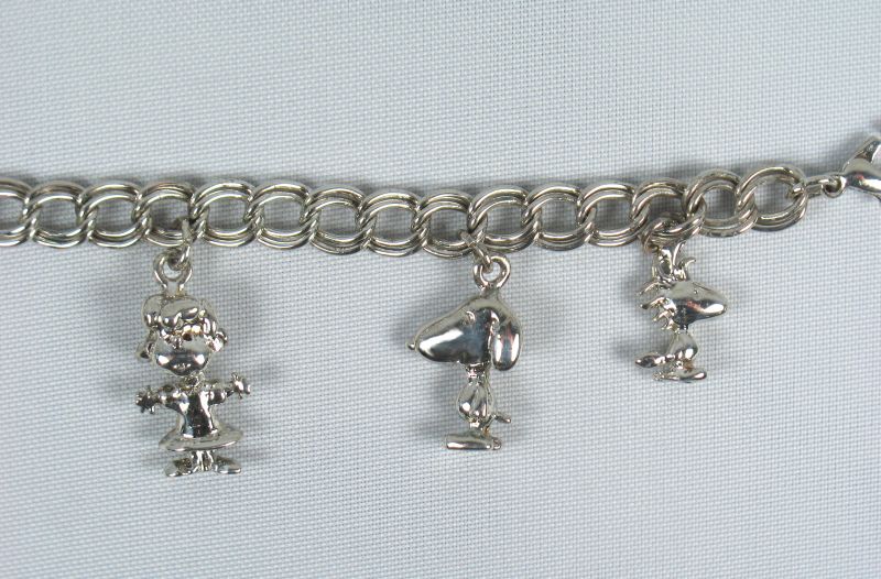 thumbnail image 2 of Snoopy & Friends Peanuts Assorted Metal Charm Bracelet – Silvertone – New 2 of 6