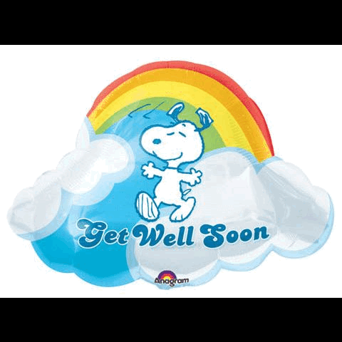 Peanuts® Snoopy and Woodstock Hang in There Get Well Card  Set of 25 Get Well Soon Snoopy and Woodstock Foil Balloons display picture 1