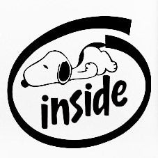 "Snoopy Inside" Die-Cut Vinyl Decal - Black