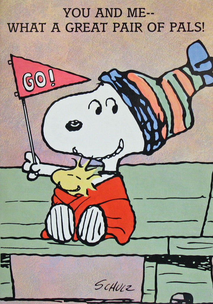 1990 Peanuts Greeting Card Booklet With Envelope (8 Double-Sided Pages) - You And Me -- What A Great Pair Of Pals!