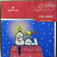 Snoopy Christmas Cards With Glitter Accents