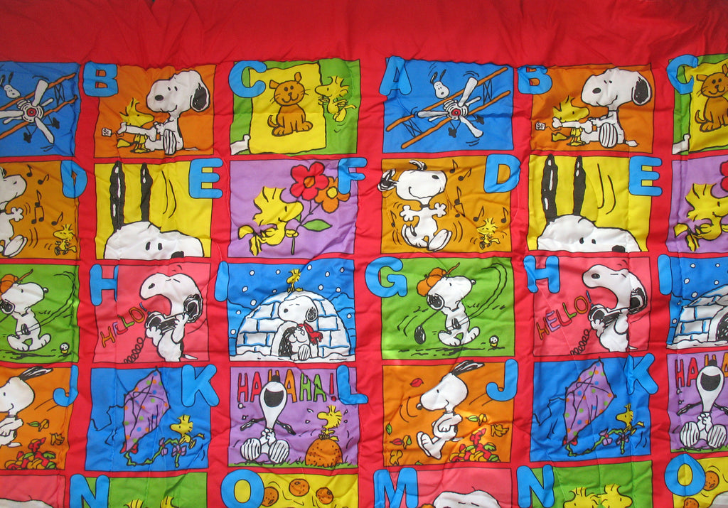 peanuts snoopy bed sheet blanket pillow case towel linens