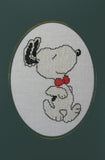 Snoopy Cross-Stitched Blank Card With Acetate Cover - Completed (Ready For Framing)