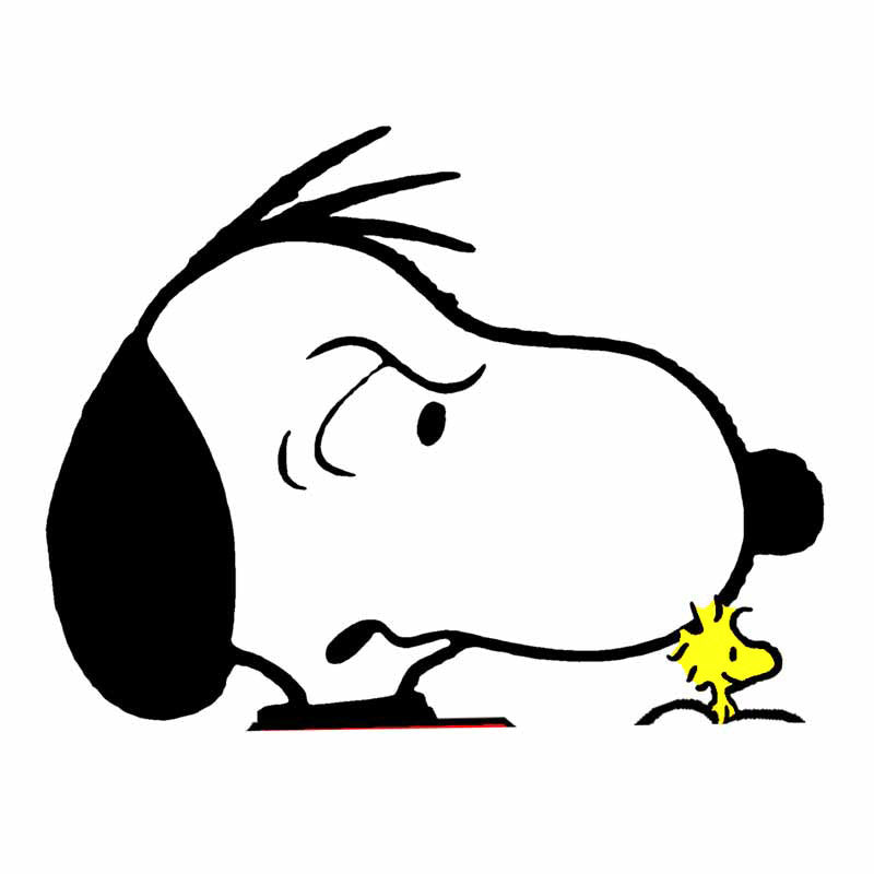 Angry Snoopy Indoor/Outdoor Die-Cut Vinyl Decal (Solid Fill-Full Color)