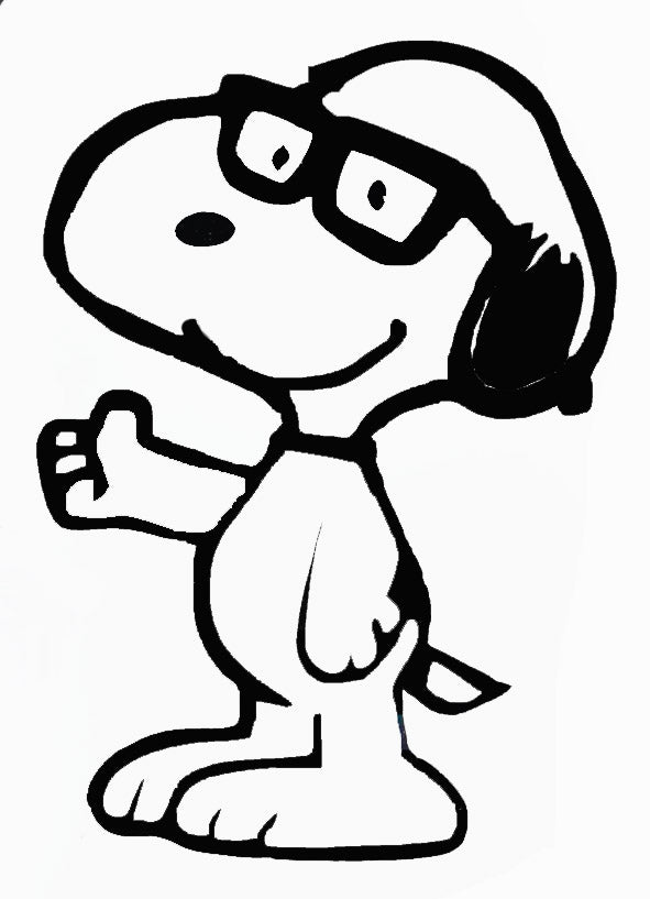 SNOOPY × SD CowabungaCrewSweat(Black) Snoopy Scholar Die-Cut Vinyl Decal - Black | snoopn4pnuts.com