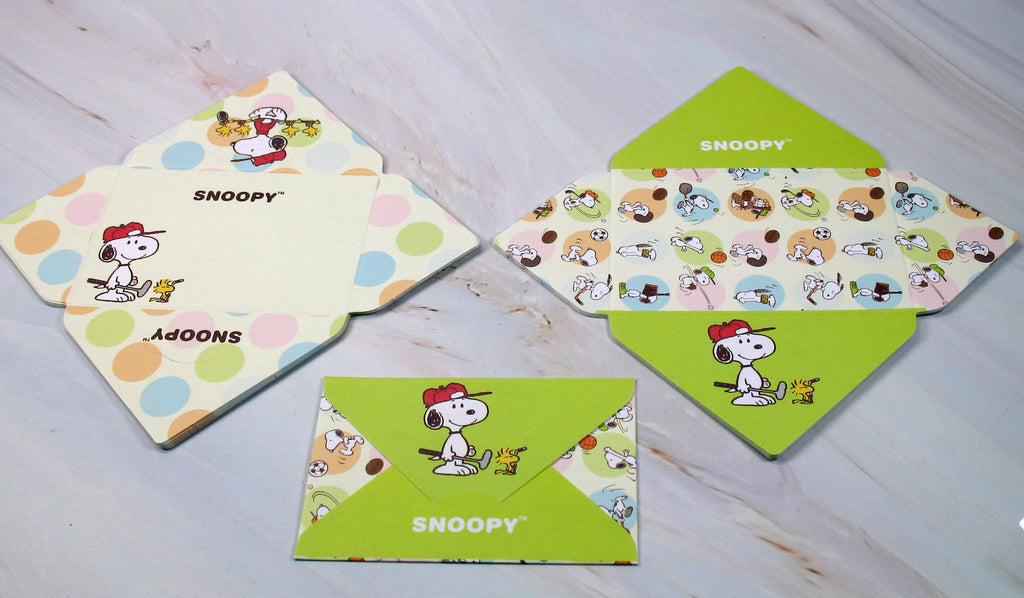 Snoopy Mini Folding Note Card Set - 20 Cards! (No Envelope Required!)
