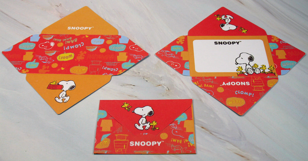 Snoopy Mini Folding Note Card Set - 20 Cards! (No Envelope Required!)