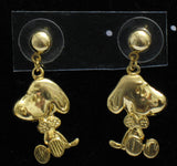Snoopy Gold-Tone Dangling Post Earrings