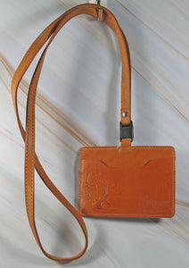 Charlie Brown and Snoopy Leather ID and Credit Card Holder With Neck Strap