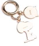Peanuts 70th Anniversary Double Ring Metal Key Chain - Snoopy Sitting