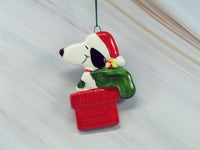 Snoopy Santa Flat Christmas Ornament