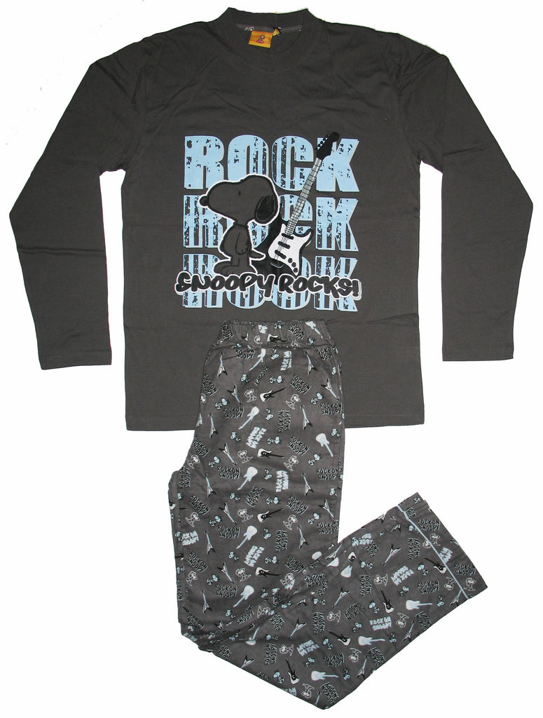 Snoopy Imported Unisex Flannel Pants and Long Sleeve T-Shirt Set - Size Small (Runs Big)