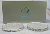 Peanuts Met Life Etched Crystal Coaster / Paperweight Set In Gift Box