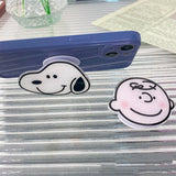 Peanuts Pop Socket Cell Phone Holder - Snoopy and Charlie Brown