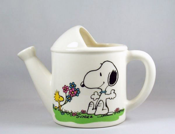 snoopy planter pot Snoopy Vintage 7" Watering Can Planter (Flaws)