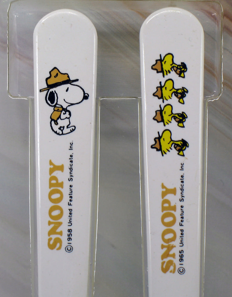 Snoopy Beaglesout Stainless Steel and Melamine Spoon and Fork Set