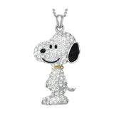 Danbury Mint Snoopy Swarovski Crystal Necklace With 18K Gold Collar - RARE!