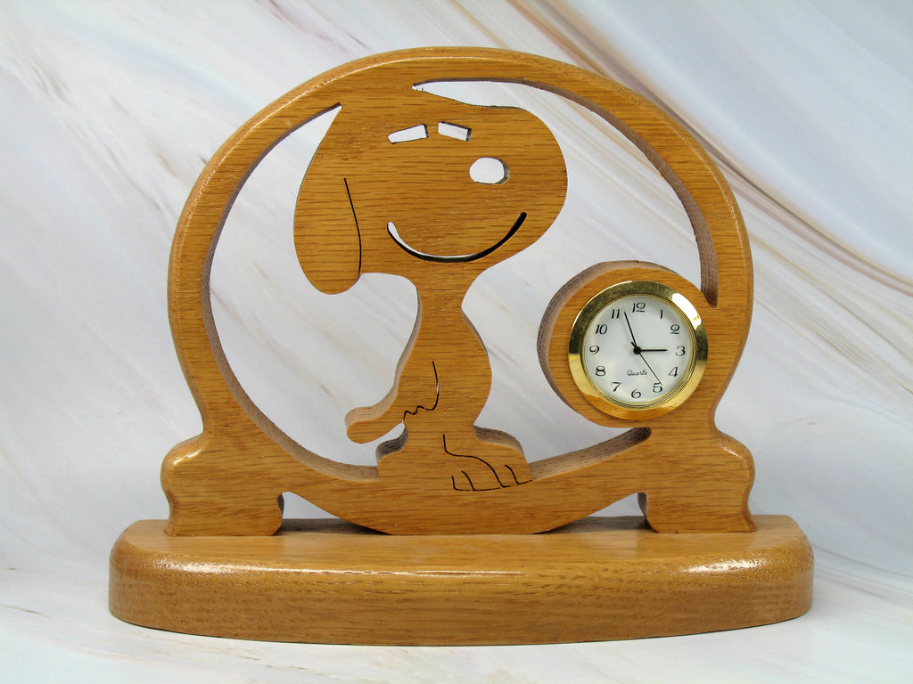Snoopy Die-Cut Wood Quartz Clock - RARE!
