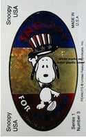 Snoopy for President  Series 1 No. 3 sticker - REDUCED PRICE!