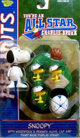 Snoopy & Woodstock Figures - All Star Memory Lane (Blue Uniform) - Snoopy's Head Discolored/Manufacturer's Flaw)