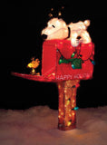 3-D Soft Lighted Tinsel Yard Art - Snoopy On Animated Mailbox
