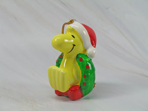 1981 Woodstock On Wreath Christmas Ornament