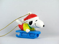 Snoopy On Sled PVC Ornament