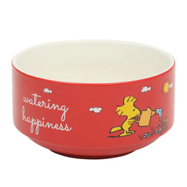 Snoopy Stoneware Bowl / Snack Dish - Watering Happiness - snoopn4pnuts.com