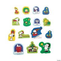 Peanuts 14-Piece Christmas Foam Scrapbook Embellishment Set  -  Great For Decorating Christmas Cards and Gifts!