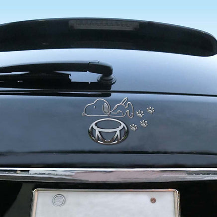 Snoopy Thick Faux - Chrome Self - Adhesive Car, Laptop, Luggage Vinyl 7 - Piece Emblem Set (3 Different Sets To Choose From) - snoopn4pnuts.com