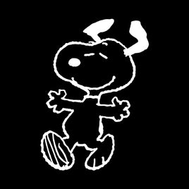 Happy Snoopy Die-Cut Vinyl Decal - White