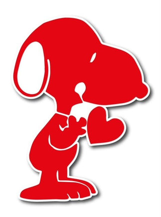 Snoopy's Heart Indoor/Outdoor Die - Cut Vinyl Decal - Red (Solid Fill - Full Color) - snoopn4pnuts.com