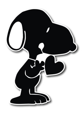 Snoopy's Heart Die - Cut Vinyl Decal - Black (Solid Fill - Full Color) - snoopn4pnuts.com
