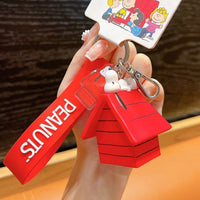 Snoopy's Doghouse PVC Key Chain With Embossed Wrist Strap - snoopn4pnuts.com