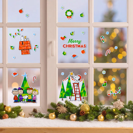 Peanuts Christmas Holiday Reusable Window Clings Set - snoopn4pnuts.com