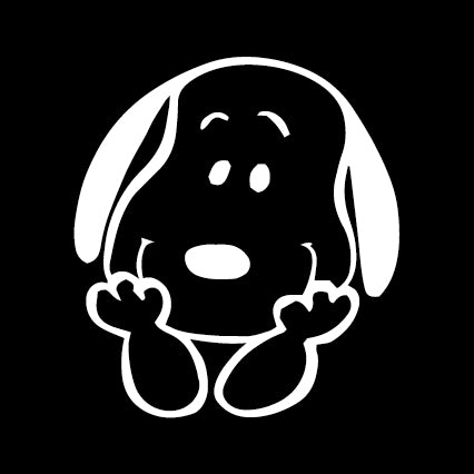 Smiling Snoopy Die - Cut Vinyl Decal - White - snoopn4pnuts.com