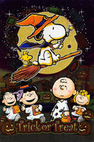 Peanuts Double - Sided Linen Flag - Snoopy Halloween Trick Or Treat - snoopn4pnuts.com