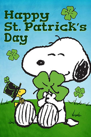 Peanuts Double - Sided Linen Flag - Snoopy Happy St. Patrick's Day - snoopn4pnuts.com