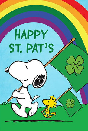 Peanuts Double - Sided Linen Flag - Snoopy Happy St. Pat's Day - snoopn4pnuts.com