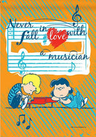 Peanuts Double - Sided Flag - Never Fall In Love With A Musician - snoopn4pnuts.com