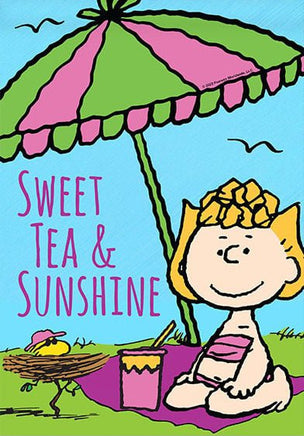 Peanuts Double - Sided Linen Flag - Sally Sweet Tea & Sunshine - snoopn4pnuts.com
