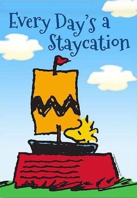 Peanuts Double - Sided Flag - Woodstock "Staycation" - snoopn4pnuts.com