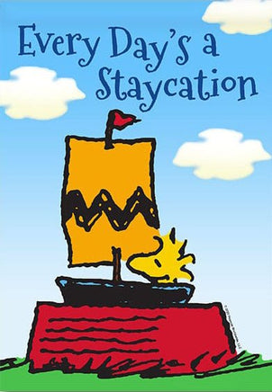 Peanuts Double - Sided Flag - Woodstock "Staycation" - snoopn4pnuts.com