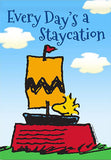 Peanuts Double-Sided Flag - Woodstock "Staycation"