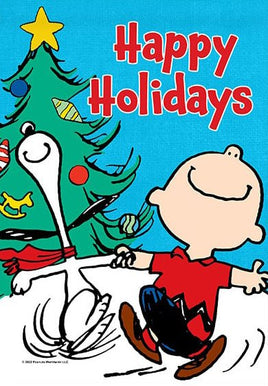 Peanuts Double - Sided Flag - Happy Holidays - snoopn4pnuts.com