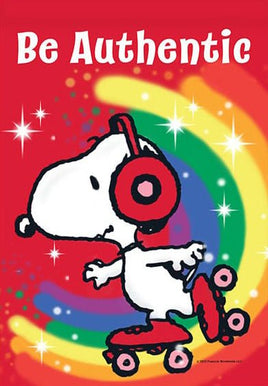 Peanuts Double - Sided Linen Flag - Snoopy Be Authentic - snoopn4pnuts.com