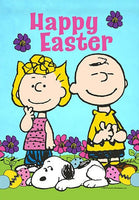 Peanuts Double - Sided Linen Flag - Happy Easter - snoopn4pnuts.com